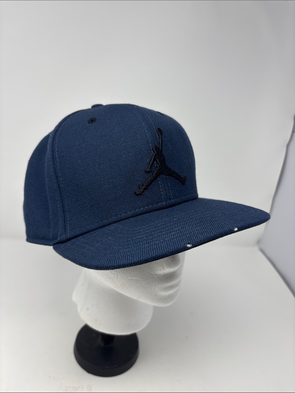 Jordan Men's Navy Blue Flat-Brim Cap with Black Jumpman Logo